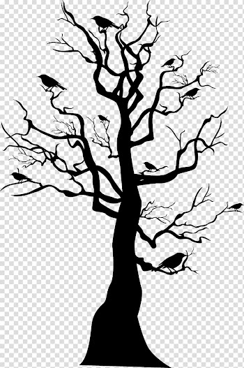 Tree Skeleton Halloween, Black Halloween Tree transparent background PNG clipart