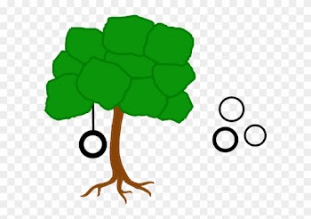 Tree Solid Color With Tire Swing Clip Art - Tree With A Swing Clip Art