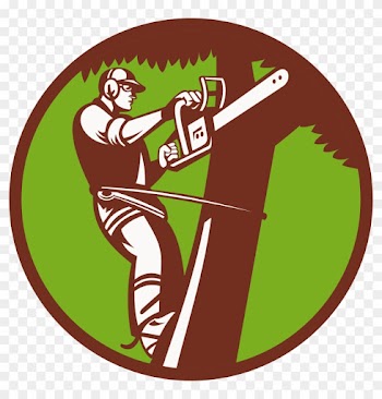 Tree Stump Arborist Logo Stump Grinder - Cutting Tree Illustration