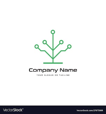 Tree technology logo design modern template vector image