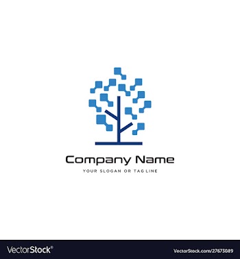 Tree technology logo design modern template vector image
