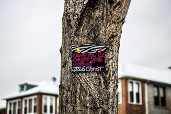 Tree Trunk With Jesus Christ Handwritten Poster