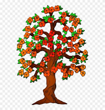 Tree With Flowers Clipart - Family Tree With Three Generations