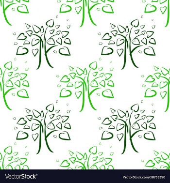 tree with hearts seamless green background