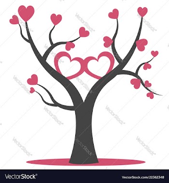 Tree with hearts vector image