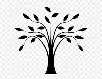 Tree With Leaves Clipart - Line Drawing Of Tree