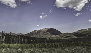 Treeline Below Mountain And Blue Sky
