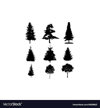 treepine nature set silhouette design