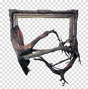 Trees In Frames s, rectangular brown wooden frame transparent background PNG clipart