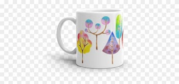 Trees Mug, Watercolor Mug, Coffee Mug, Nature Mug, - Mug