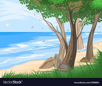 Trees on the beach vector image