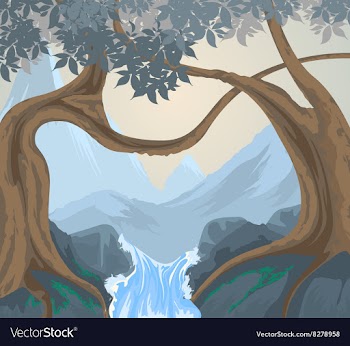 Trees scene vector image