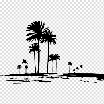 Trees silhouette stencil art, Euclidean Illustration, Ink Tree transparent background PNG clipart