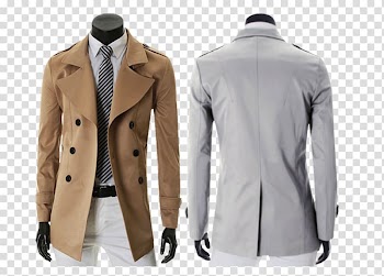 Trench coat Hoodie Clothing Blazer, Men's autumn winter coat transparent background PNG clipart
