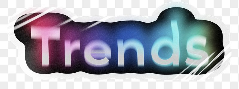 Trends png word sticker, neon | Free PNG - rawpixel