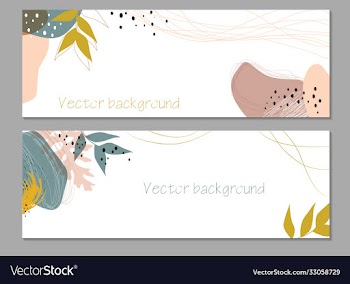 trendy abstract floral autumn horizontal template