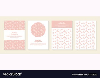 trendy abstract square art templates with floral