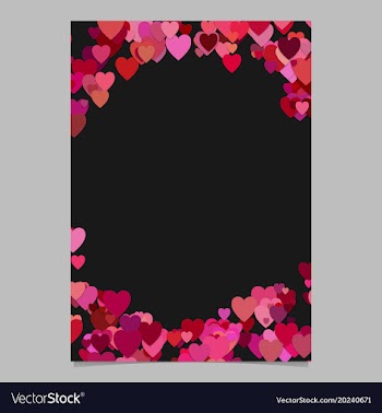Trendy random heart brochure background template vector image