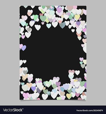 Trendy random heart brochure background template vector image