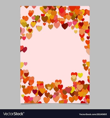Trendy random heart brochure background template vector image