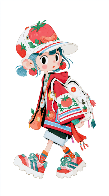 Trendy Tomato Girl Character