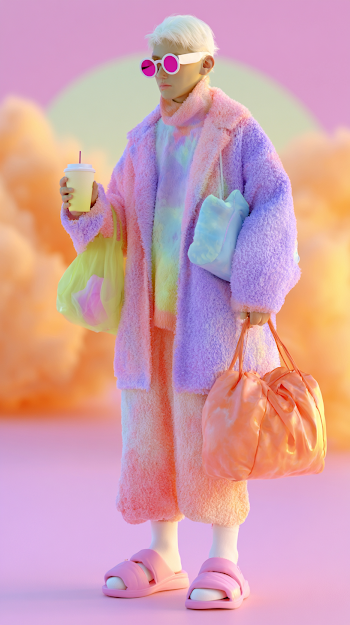 Trendy Urban Fashionista in Pastel Colors