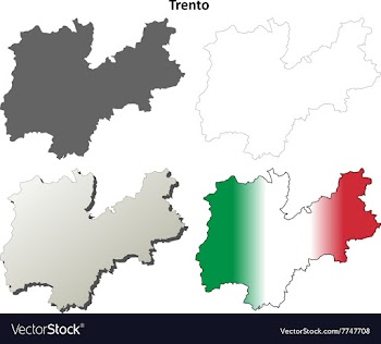 Trento blank detailed outline map set vector image