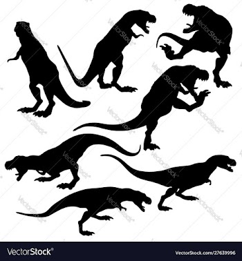 Trex silhouettes set vector image