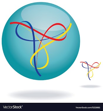Tri color abstract vector image