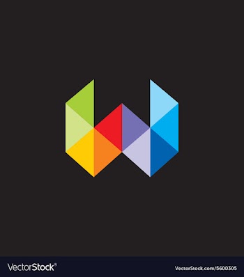  					Triangle abstract letter W color logo vector image														