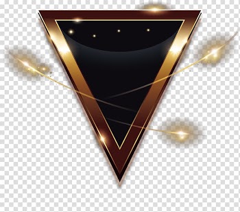 Triangle black and gold symbol , Golden triangle Light Geometry, Inverted triangle geometry transparent background PNG clipart