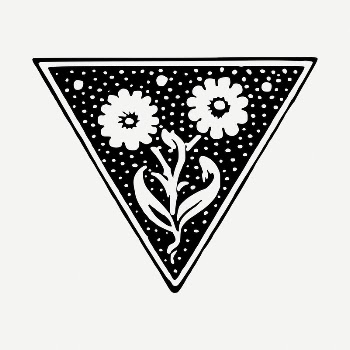 Triangle floral decorative clipart illustration | Free PSD - rawpixel