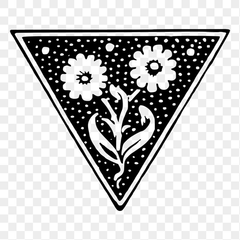 Triangle floral decorative png sticker | Free PNG - rawpixel