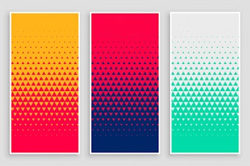 Triangle halftone pattern in different colors Free Vector