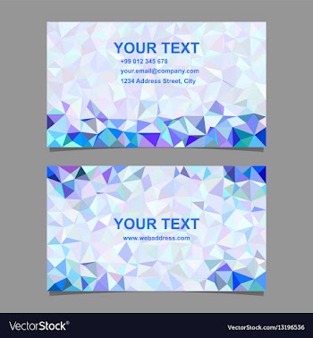 Triangle mosaic business card template design vector image
