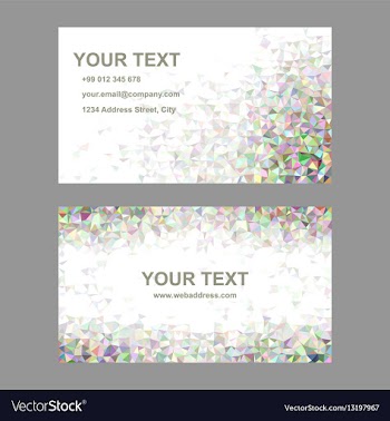 Triangle mosaic business card template set vector image