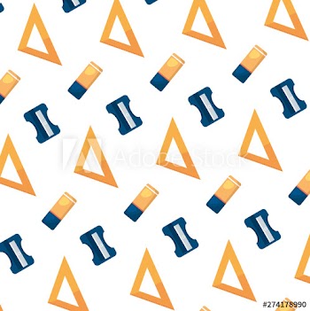 triangle rule with eraser and sharpener pattern