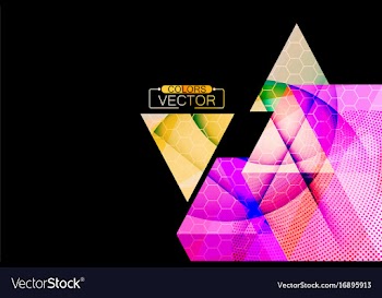 Triangle shape colors on a black vector image
