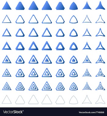 Triangle shape polygon icon template set vector image