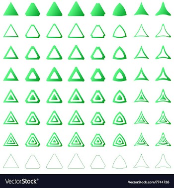 Triangle shape polygon icon template set vector image
