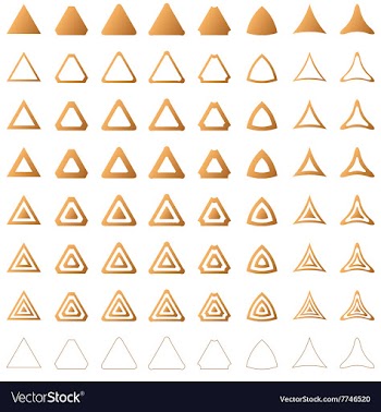 Triangle shape polygon icon template set vector image