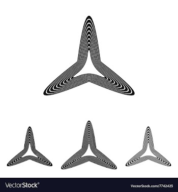 Triangle star logo design set vector image