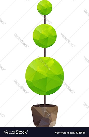 Triangle tree in pot vector image
