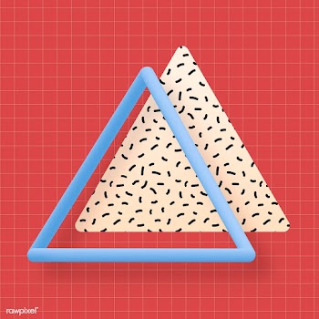 Triangle with bacterio print on a red background vector  | Free  vector - 2281750