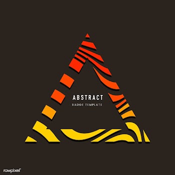 Triangular abstract badge template vector | Free stock vector - 538116