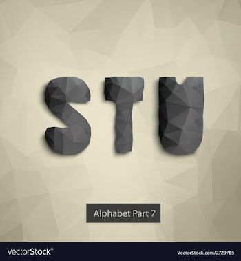  					Triangular dark alphabet s t u vector image														