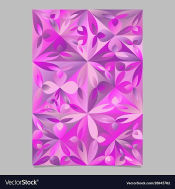 Triangular flower poster template - multicolored vector image
