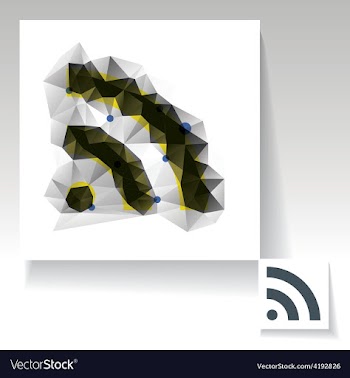 Triangulated RSS feed symbol vector image