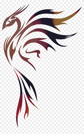 Tribal Bird Gradient Colours - Small Phoenix Bird Tattoo On Girl