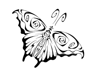 Tribal Butterfly - Clip Art Library